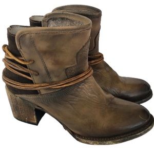 Freebird by Steven Casey Brown Distressed Ankle Leather Boots Women’s Size 9